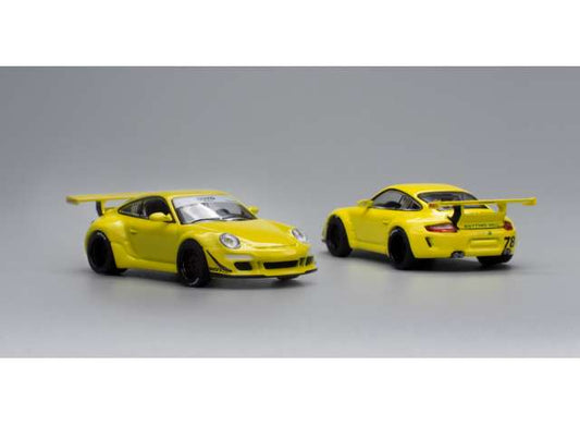 1:64 Porsche RWB 997, gul, Pop Race
