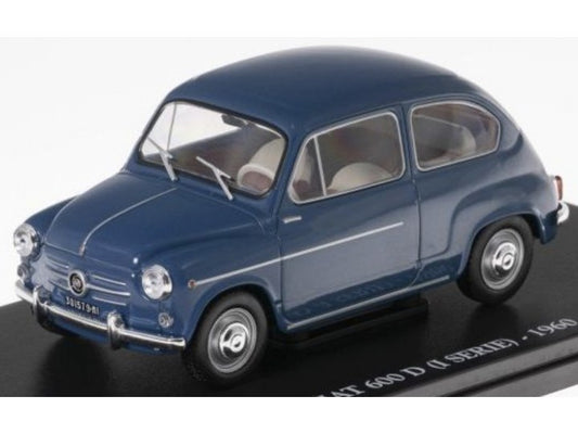 1:24 Fiat 600 D serie I, 1960, blå, lukket model