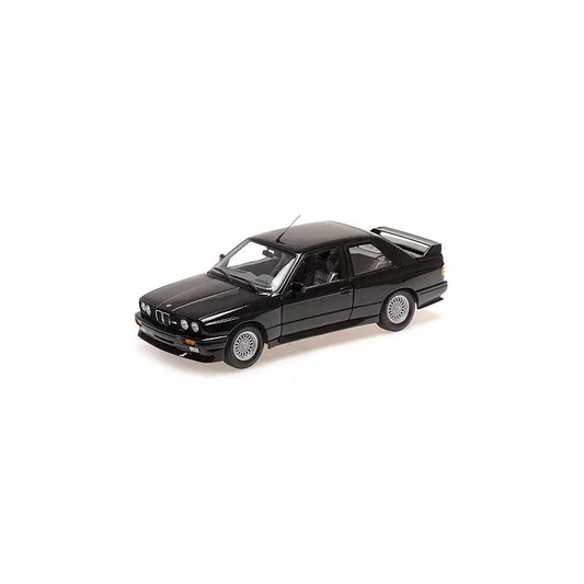 1:18 BMW M3 E30, 1987, sortmetallic, Minichamps, åben model