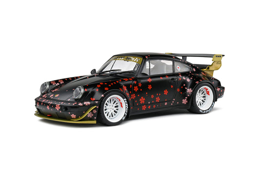 1:18 Porsche 911 964 RWB Bodykit Aoki, 2021, sort, Solido 1807507, delvis åben model