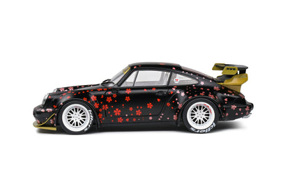 1:18 Porsche 911 964 RWB Bodykit Aoki, 2021, sort, Solido 1807507, delvis åben model