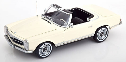 1:18 Mercedes-Benz 230 SL Pagode, 1963, hvid med sort interiør, Norev 183768, åben model, limited 1.000 stk.