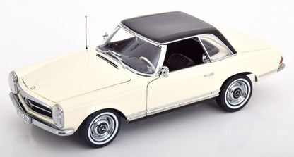 1:18 Mercedes-Benz 230 SL Pagode, 1963, hvid med sort interiør, Norev 183768, åben model, limited 1.000 stk.