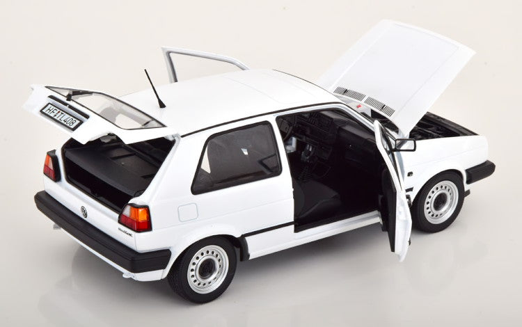 1:18 VW Golf MKII CL, 1988, hvid, Norev 188561, åben model