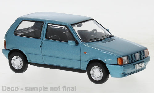 1:43 Fiat Uno Elba, blåmetallic, IXO, lukket model