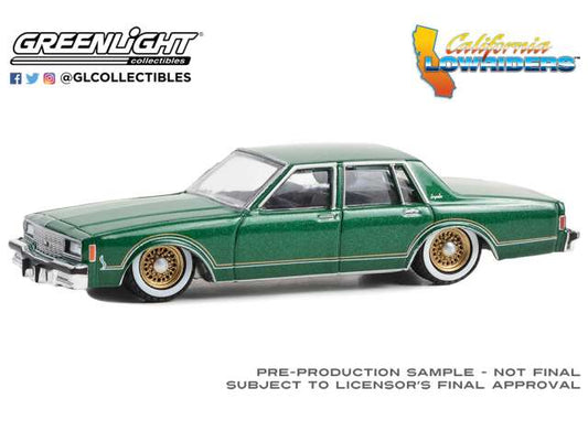 1:64 Chevrolet Impala, 1985, California Lowriders Series, grønmetallic, Greenlight