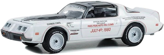 1:64 Pontiac Firebird Trans Am, 1980,  (Official Pace Car 58th Annual Pikes Peak Auto Hill Climb), hvid, Greenlight