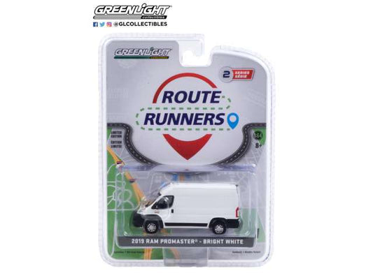 1:64 Ram ProMaster 2500 Cargo højt tag, 2019, hvid, Greenlight Route Runners