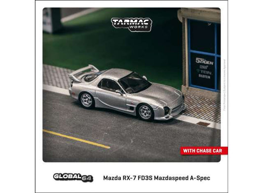 1:64 Mazda RX7 FD3S Mazdaspeed A-Spec, sølvmetallic, Tarmac