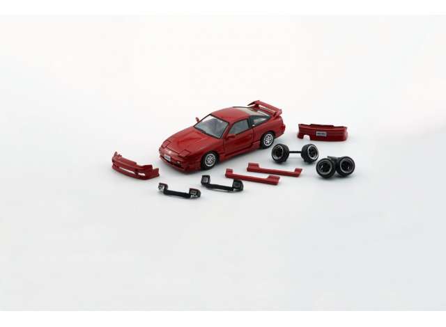 1:64 Nissan Silvia 180SX, rød, BM Creations, med ekstra dele