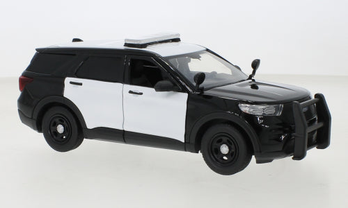 1:24 Ford Police Interceptor Utility, sort/hvid, MotorMax, delvis lukket model