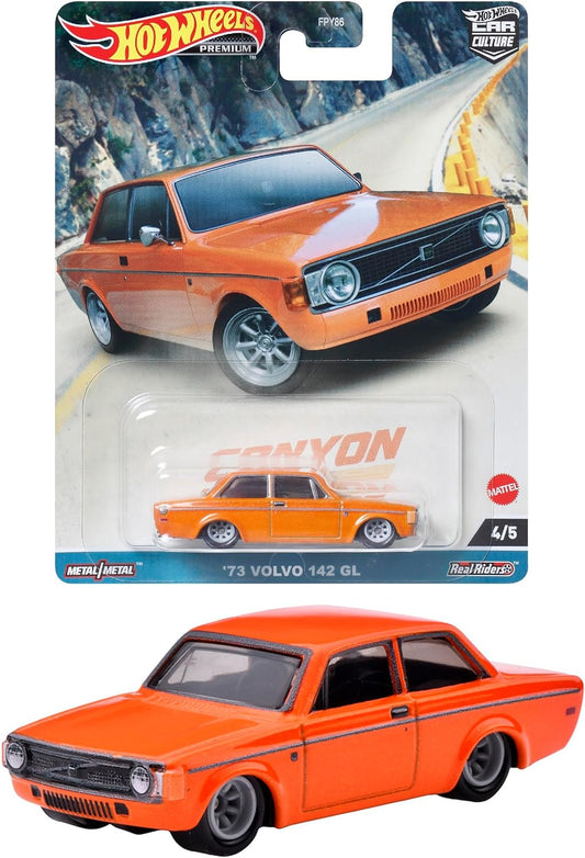 1:64 Volvo 142GL, 1973, orange, Car Culture Canyon Warriors, Hot Wheels, HKC53