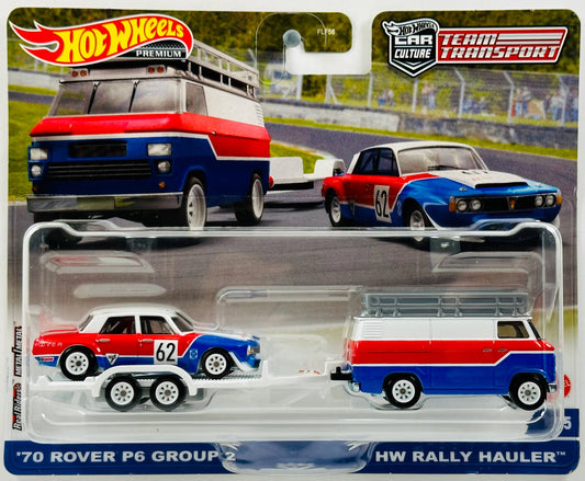 1:64 HW Rally van & trailer med en 1970 Rover P6 Group 2, HKF45 Hot Wheels