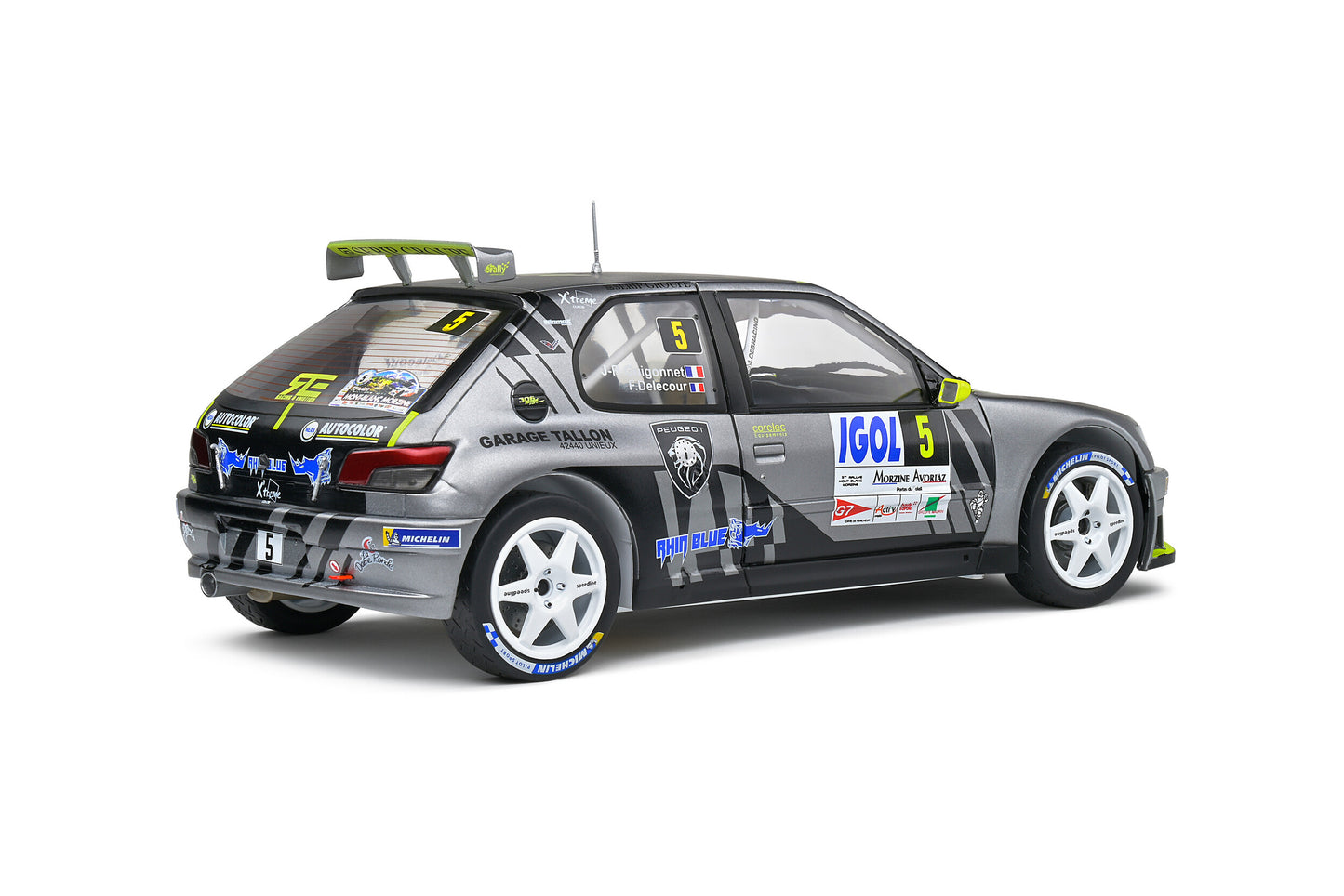 1:18 Peugeot 306 Maxi, Team Sebastian Loeb Racing, #5 Rally Mont Blanc 2021, Solido 1808302, delvis åben model