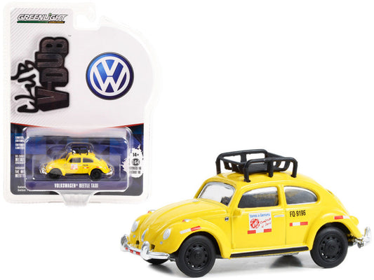 1:64 VW Beetle, Lima, Peru Taxi, Gul med tagbagagebærer, Greenlight