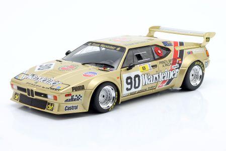 1:18 BMW M1 M88, 1983, guldmetallic, Gr. B Le Mans 1983, #90, Brun Motorsport GmbH, A. Pallavicini - J. Winther - Prins L. von Bayern, Werk83, delvis åben model