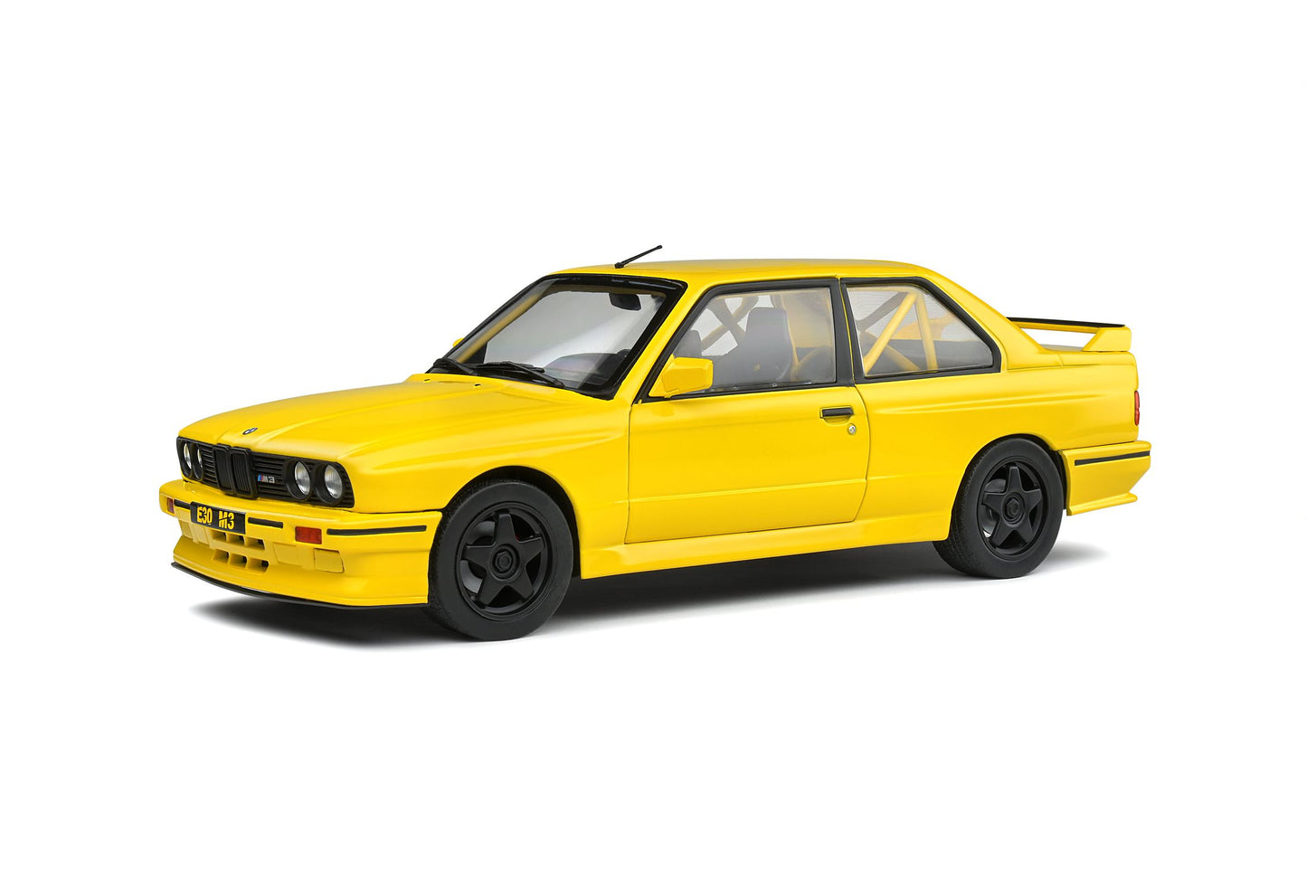 1:18 BMW M3 E30, 1990, Gul, Solido 1801513, delvis åben model