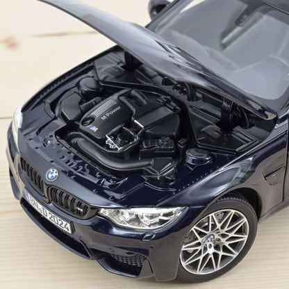 1:18 BMW M3 Competition, 2017, blåmetallic, Norev 183236, åben model