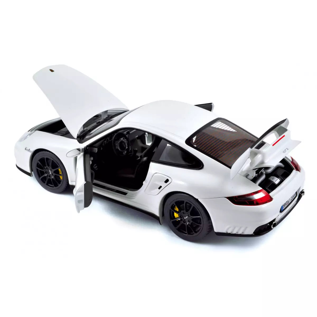1:18 Porsche 911 997 GT2, 2007, hvid, Norev 187572, åben model