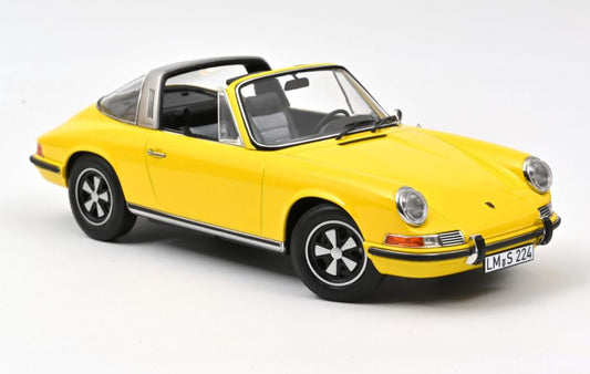 1:18 Porsche 911 E Targa, 1969, gul, Norev 187643, lukket model