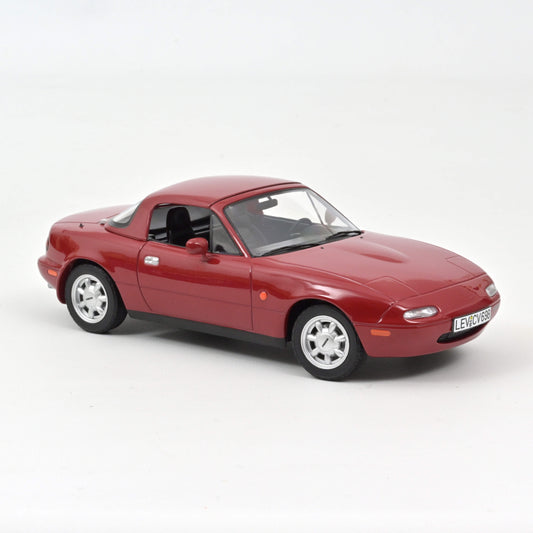 1:18 Mazda MX-5, 1989, rød, med hardtop, Norev 188020, lukket model
