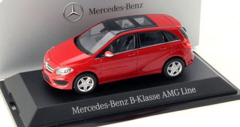 1:43 Mercedes-Benz B-klasse AMG W246, rød, B66962307,  org. MB emballage, lukket model
