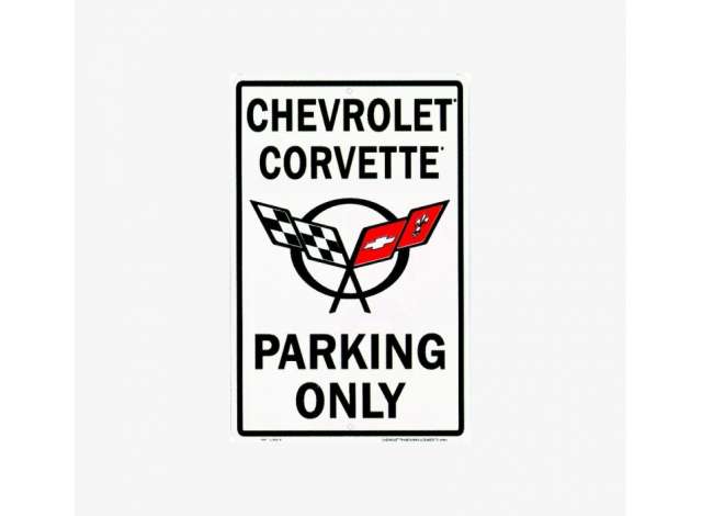 Metalskilt, 30x45 cm, Chevrolet Corvette Parking Only