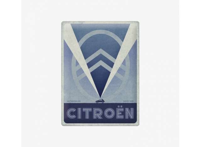 Metalskilt, Citroën logo, gammelt logo