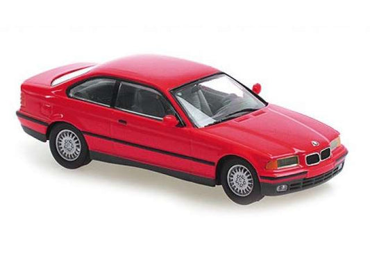 1:43 BMW 3-series coupe, rød, 1992, Maxichamps, lukket model