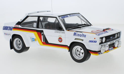 1:18 Fiat 131 Abarth, #1 Roehrl/Geistdoerfer, Minolta, Rally DM - Rally Hunsrueck, motorsport, IXO, lukket model