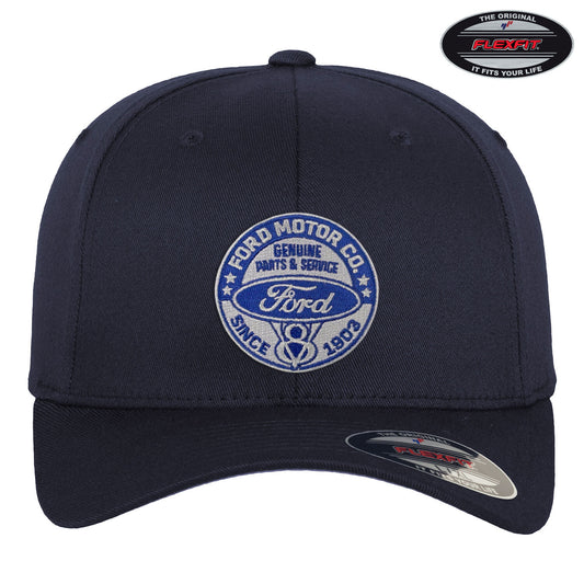 Ford Motor Co Flexfit Baseball Cap, Navy, S/M