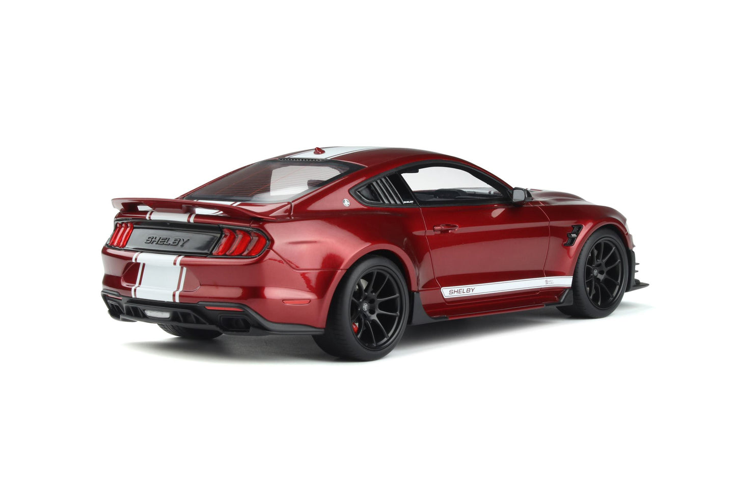 1:18 Ford Mustang Shelby Super Snake Coupé, rødmetallic med hvid stribe, GT Spirit, GT397, lev. DEC 2022, lukket model, limited