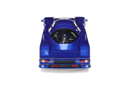 1:18 Nissan R390 GT1 gadebilledet, 1997, blåmetallic, GT Spirit GT403, lukket model, limited