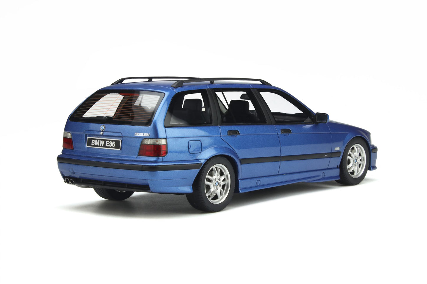 1:18 BMW 328i Touring E36 M Pack, 1997, blåmetallic, OT358, lukket model, limited