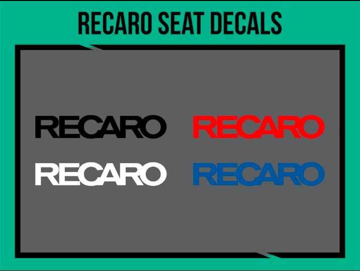 Recaro Seat Decal (Color: White, Size: 8mm), tuning