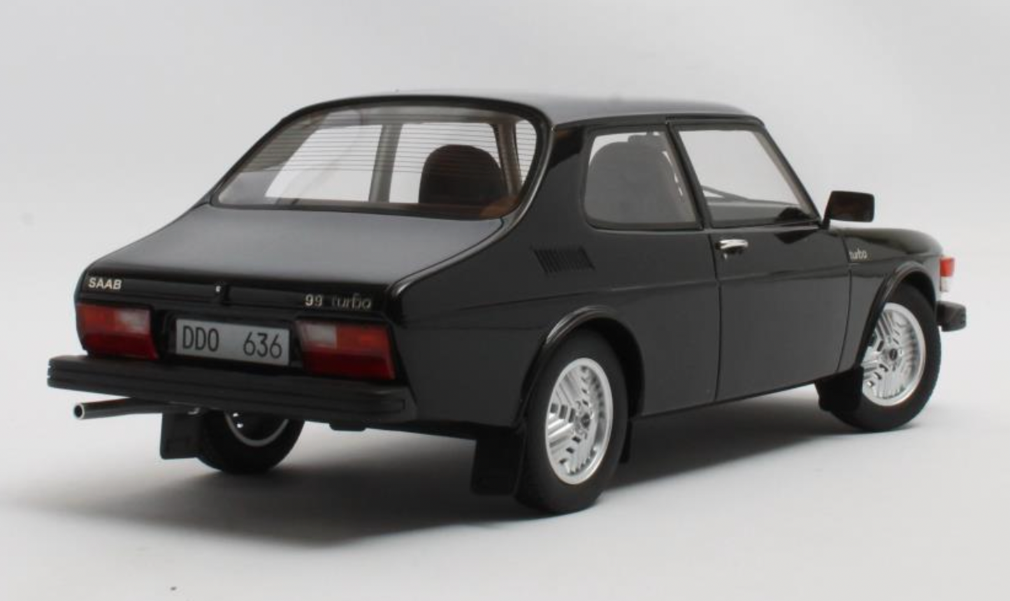 1:18 Saab 99 Turbo, 1978, sort, CML095-3, Cult Scale Models, lukket model, limited