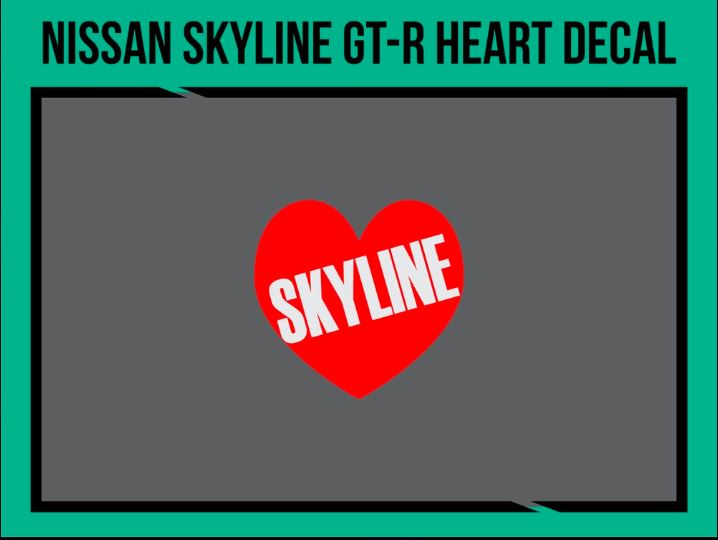 Nissan Skyline GT-R Heart Decal (Size: 10mm), tuning