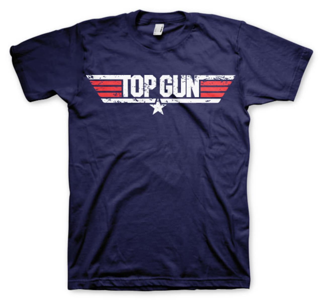 Top Gun Distressed Logo T-Shirt, Navy, XXL