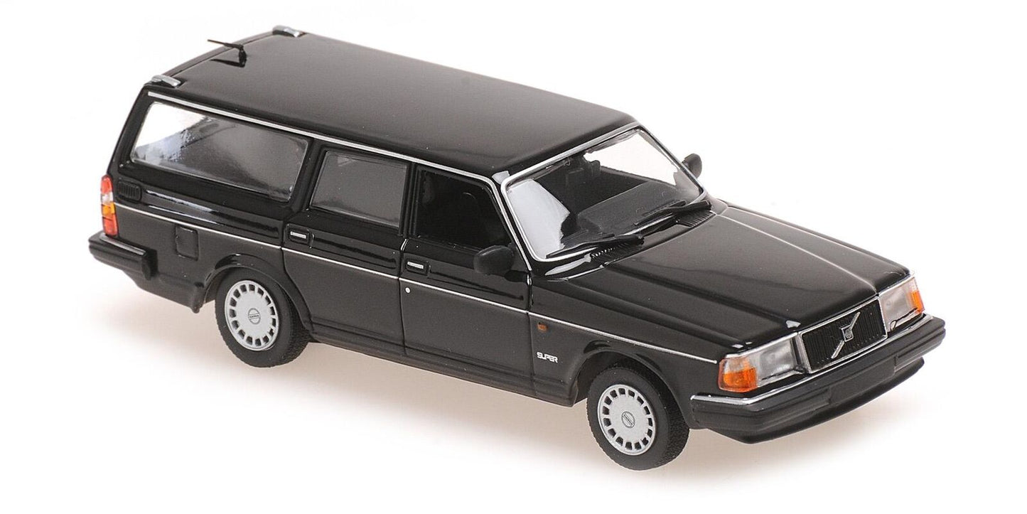 1:43 Volvo 240 GL Break, 1986, sort, Maxichamps 940171416, lukket model