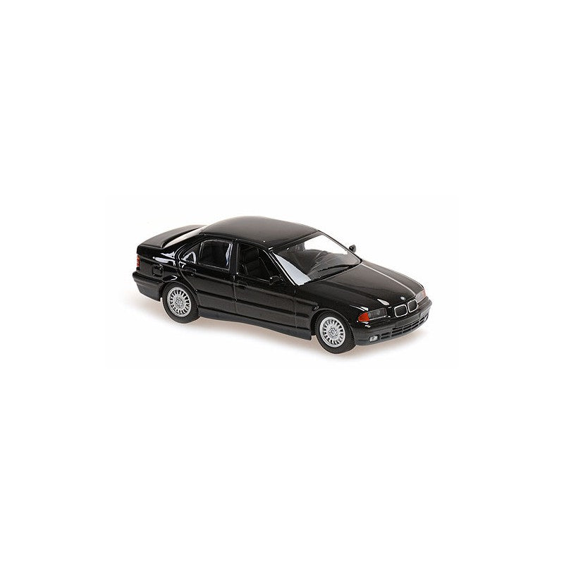 1:43 BMW 3 serie sedan E36, sortmetallic, 1992, Minichamps 940023301, lukket model