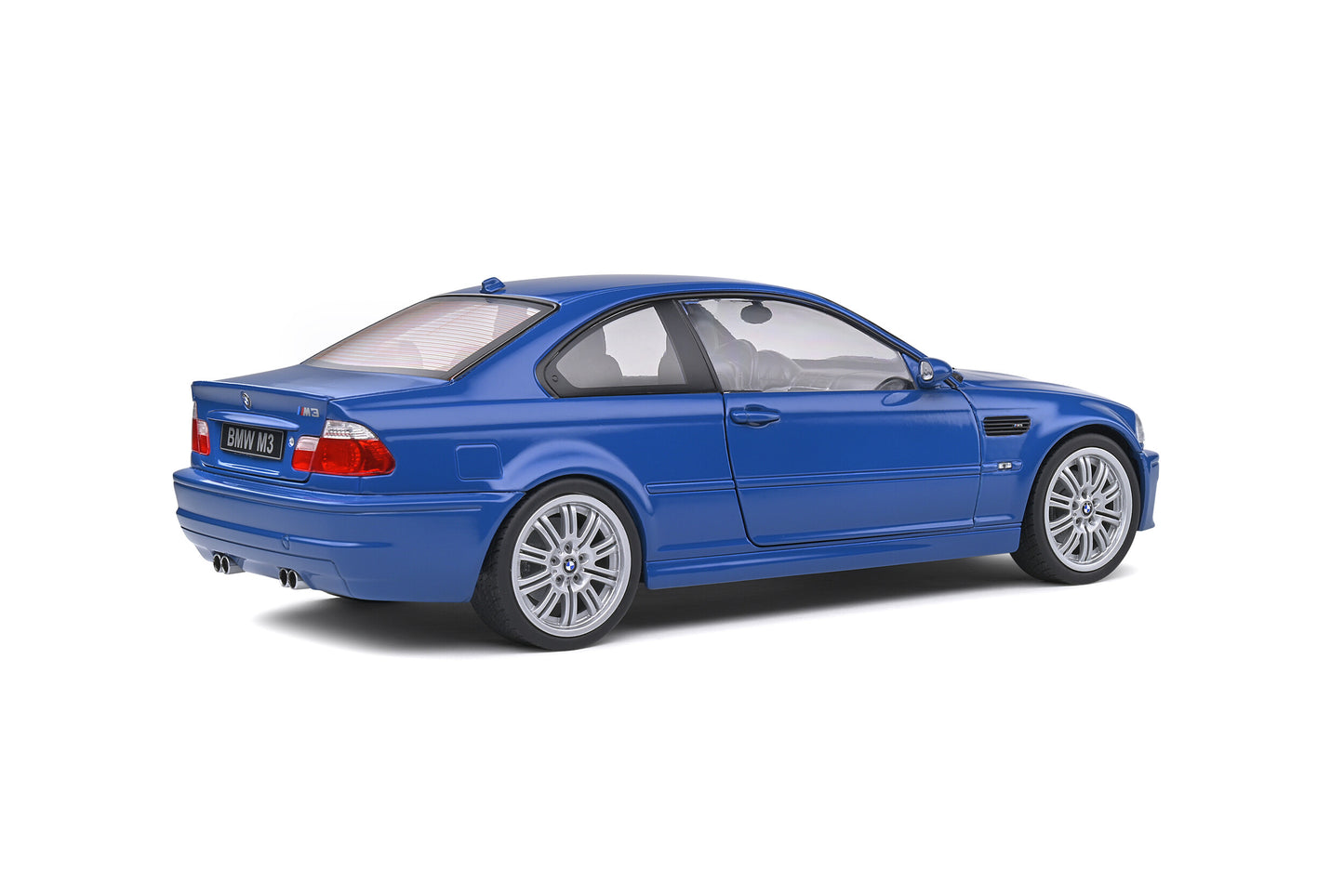 1:18 BMW M3 E46, 2000, blå, Solido 1806502, delvis åben model